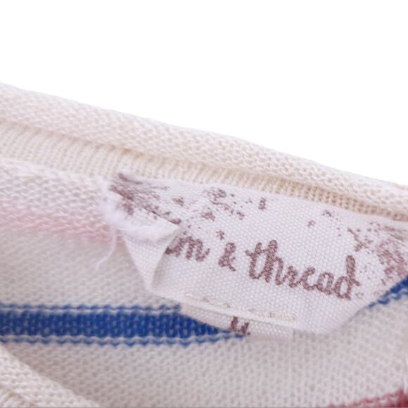 Kim's Threads Stripe Sweater Knit Medium Semisheet Cream Multicolor, Kidcore - Picture 3 of 3